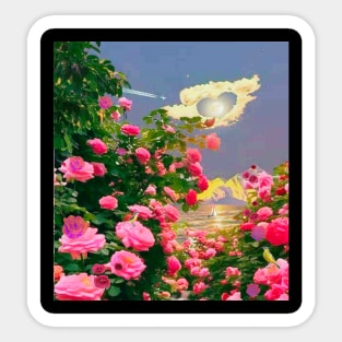 Roses - Moon - Ocean - Birds - Sailboat - Heart Sticker